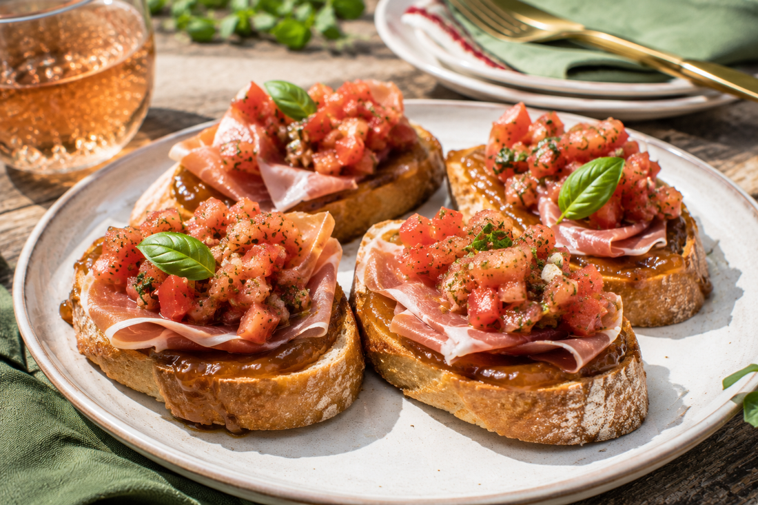 Bruschetta met vijgenjam & prosciutto