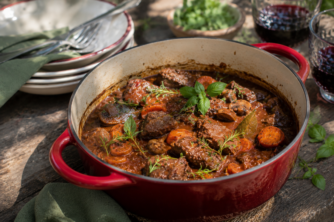 Italiaanse stoofpot met rode wijn